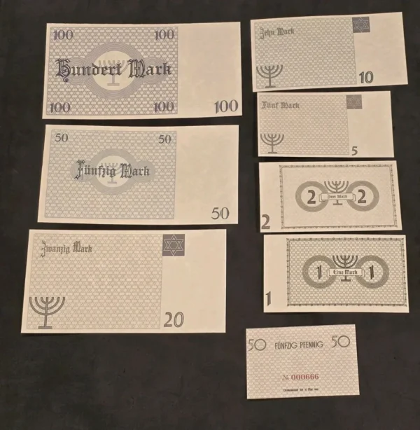 THIRD REICH Nazi German Jewish LODZ LITZMANNSTADT Getto Ghetto Currency notes