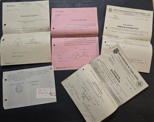 tr1.jpg Original 1935–1938 German Third Reich Document Group – Building Permits, Fire Insurance & Genealogical Record