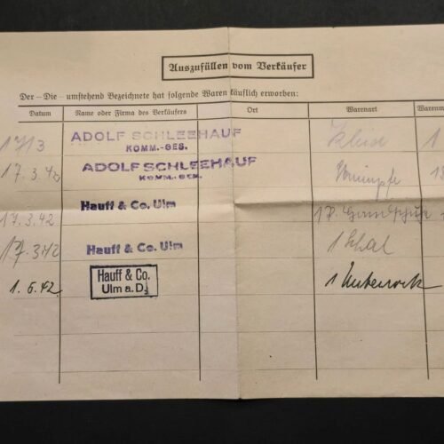 tr3-5122831.jpg Third Reich WWII German Certificate for Purchase of Mourning Clothes 1942 Document