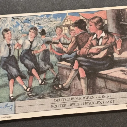 Vintage German HJ Hitler Youth BDM Girls Jugend Cards Lot of 5 – Deutsches Mädchen Hiking Camp Scenes