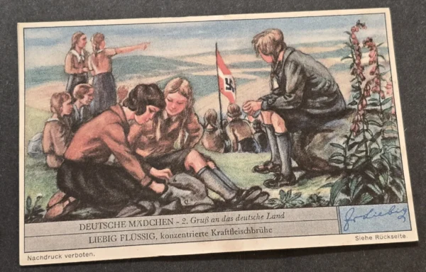 Vintage German HJ Hitler Youth BDM Girls Jugend Cards Lot of 5 – Deutsches Mädchen Hiking Camp Scenes