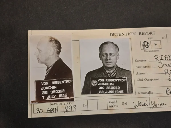 vintage-joachim-von-ribbentrop-detention-report-nuremberg-mugshot-photo-sheet-wwii-german-02-adc5a088 Vintage Joachim von Ribbentrop Detention Report Nuremberg Mugshot Photo Sheet WWII German Document