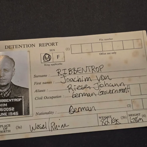 vintage-joachim-von-ribbentrop-detention-report-nuremberg-mugshot-photo-sheet-wwii-german-03-768dfa76 Vintage Joachim von Ribbentrop Detention Report Nuremberg Mugshot Photo Sheet WWII German Document