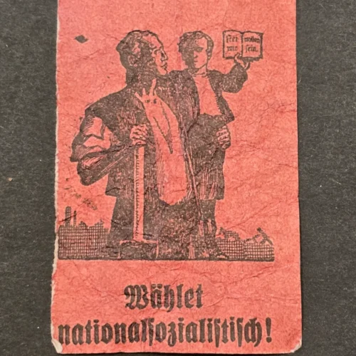 Vote National Socialist! WW2 German NSDAP Third Reich Voting leaflet Pamphlet