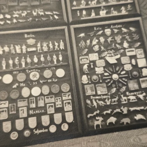 WHW Winter Help Trinkets Tinnies Pins Badges Postcard Set WW2 Nazi German Third Reich Winterhilfswerk