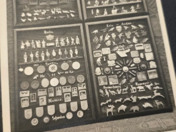 WHW Winter Help Trinkets Tinnies Pins Badges Postcard Set WW2 Nazi German Third Reich Winterhilfswerk