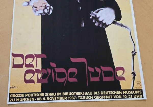 WW2 1937 Nazi German “Der Ewige Jude” Exhibition Anti Semitic Poster Print Munich