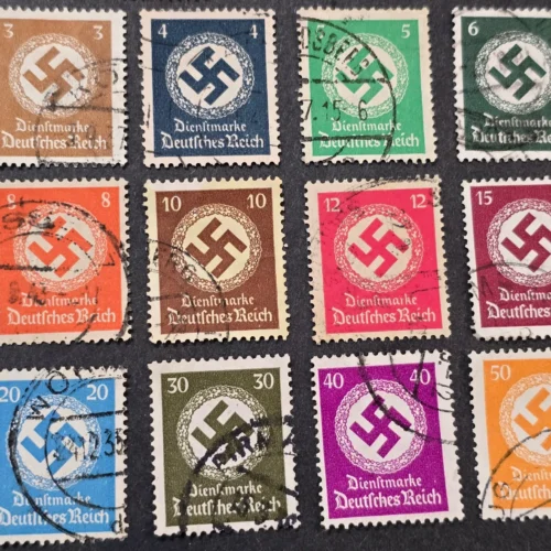 NSDAP Swastika Officials Stamp Set Complete w COA Card Nazi German WW2 Third Reich Era