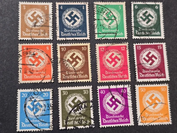 NSDAP Swastika Officials Stamp Set Complete w COA Card Nazi German WW2 Third Reich Era