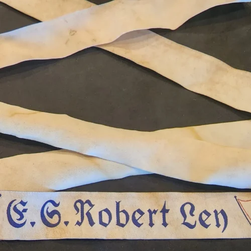 WW2 German KdF C.S. Robert Ley Cap Tally Ribbon Maritime Kriegsmarine Naval Style