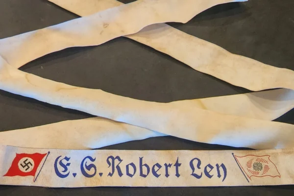 WW2 German KdF C.S. Robert Ley Cap Tally Ribbon Maritime Kriegsmarine Naval Style