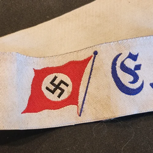 WW2 German KdF C.S. Robert Ley Cap Tally Ribbon Maritime Kriegsmarine Naval Style