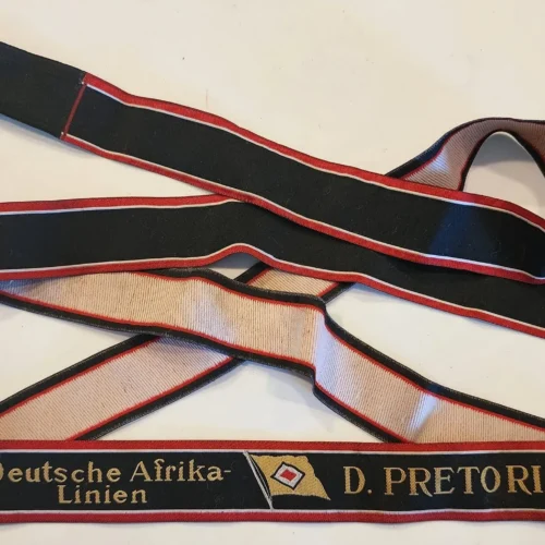 WW2 German Kriegsmarine KdF Deutsche Afrika-Linien D. PRETORIA Cap Tally Ribbon