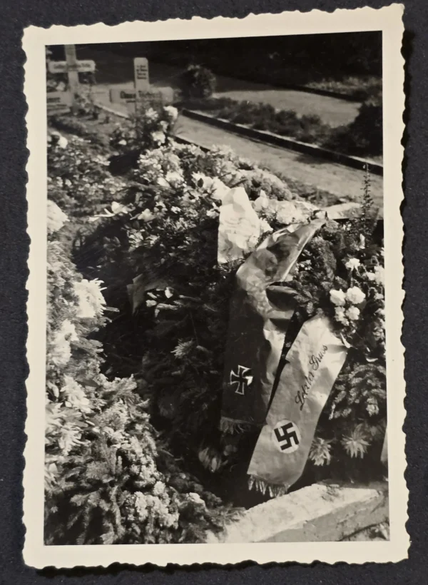 WW2 German NSDAP Third Reich Funeral Photo lot w Swastika & Iron Cross Sashes