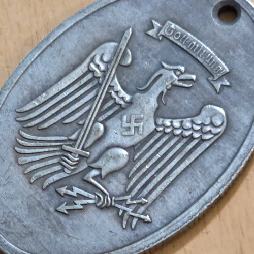 WW2 German Third Reich Silver Prussian Gestapo Warrant Disc Badge Secret Police