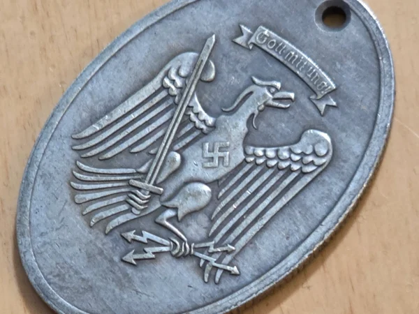 WW2 German Third Reich Silver Prussian Gestapo Warrant Disc Badge Secret Police