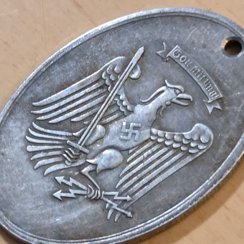 WW2 German Third Reich Silver Prussian Gestapo Warrant Disc Badge Secret Police Berlin