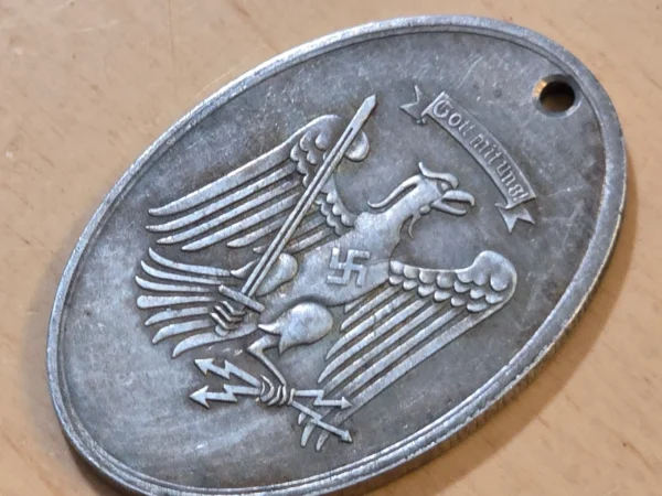 WW2 German Third Reich Silver Prussian Gestapo Warrant Disc Badge Secret Police Berlin