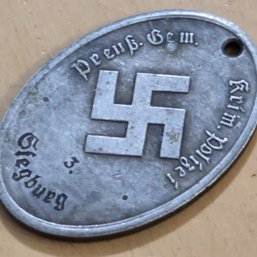 WW2 German Third Reich Silver Prussian Gestapo Warrant Disc Badge Secret Police Siegburg