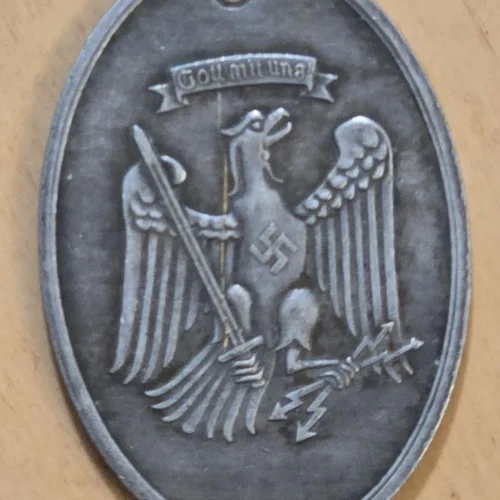WW2 German Third Reich Silver Prussian Gestapo Warrant Disc Badge Secret Police Stolberg