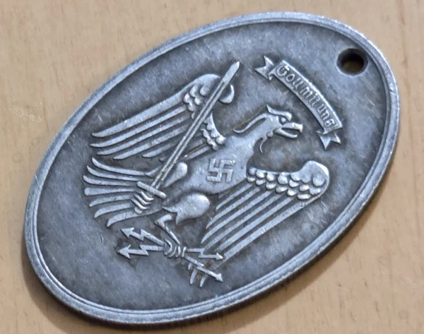 WW2 German Third Reich Silver Prussian Gestapo Warrant Disc Badge Secret Police Stolberg