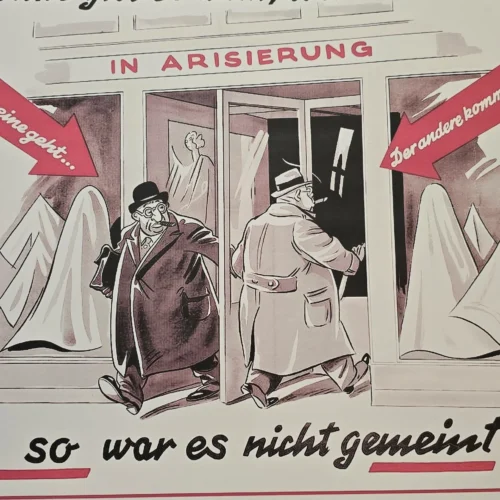 WW2 Nazi German Anti-Semitic Jewish Aryanization Cartoon Poster Print