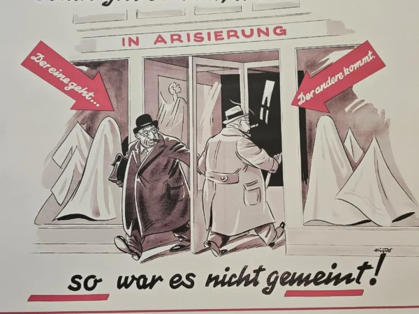 WW2 Nazi German Anti-Semitic Jewish Aryanization Cartoon Poster Print
