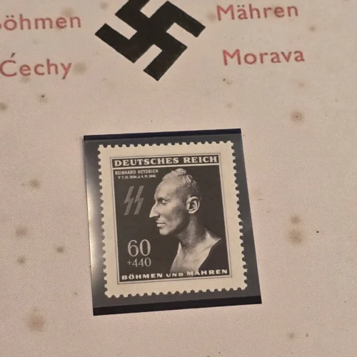 ww2-nazi-german-bohmen-mahren-czech-ss-reinhard-heydrich-death-mask-stamp-w-card-03-139348bd WW2 Nazi German Bohmen Mahren Czech SS Reinhard Heydrich Death Mask Stamp w Card