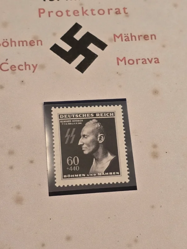 ww2-nazi-german-bohmen-mahren-czech-ss-reinhard-heydrich-death-mask-stamp-w-card-03-139348bd WW2 Nazi German Bohmen Mahren Czech SS Reinhard Heydrich Death Mask Stamp w Card