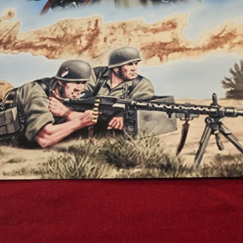 WW2 Nazi German Paratrooper Fallschirmjäger Poster Airborne Soldier MG Team Art