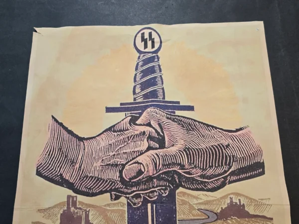 WW2 Nazi German SS Dagger Star of David Anti-Semitic Jewish Propaganda Poster Print