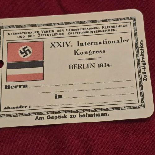 ww2-nazi-german-swastika-flag-luggage-tags-internationaler-kongress-berlin-1934-02-5c427ecc WW2 Nazi German Swastika Flag Luggage Tags Internationaler Kongress Berlin 1934