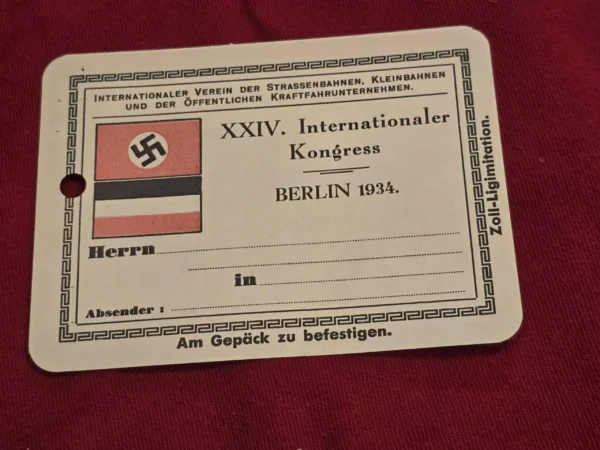 ww2-nazi-german-swastika-flag-luggage-tags-internationaler-kongress-berlin-1934-02-5c427ecc WW2 Nazi German Swastika Flag Luggage Tags Internationaler Kongress Berlin 1934