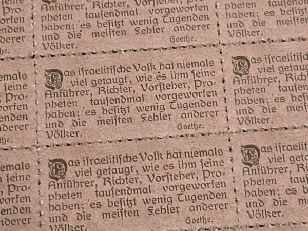 WW2 Nazi German Third Reich Anti-Semitic Jewish Propaganda Stamp Sheet of 60 w Goethe quote