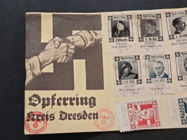 WW2 Nazi German Third Reich Veterans Org Wounded Soldiers Charity Stamps w board