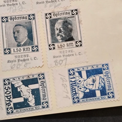 WW2 Nazi German Third Reich Veterans Org Wounded Soldiers Charity Stamps w board