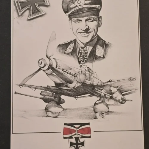 WW2 WWII German Luftwaffe Hero Hans Ulrich Udel Commemorative Postcard Memorial Card lot x 2