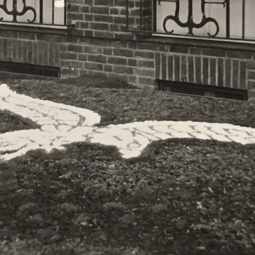 WWII German Luftwaffe Barracks Photograph Munster Swastika Eagle Lawn Display