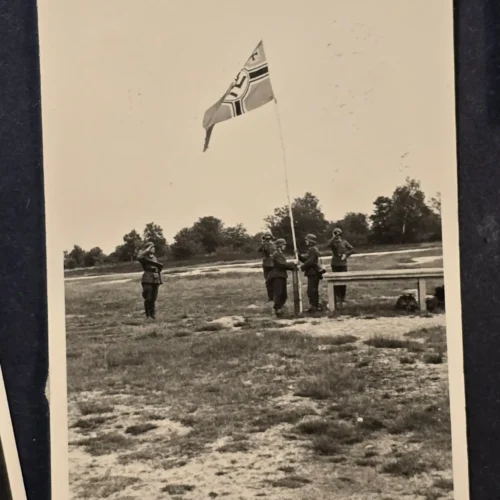 WWII German Soldier Photo lot x 12 Camp Training Flag Swastika Memorial Ceremony Photo Lot