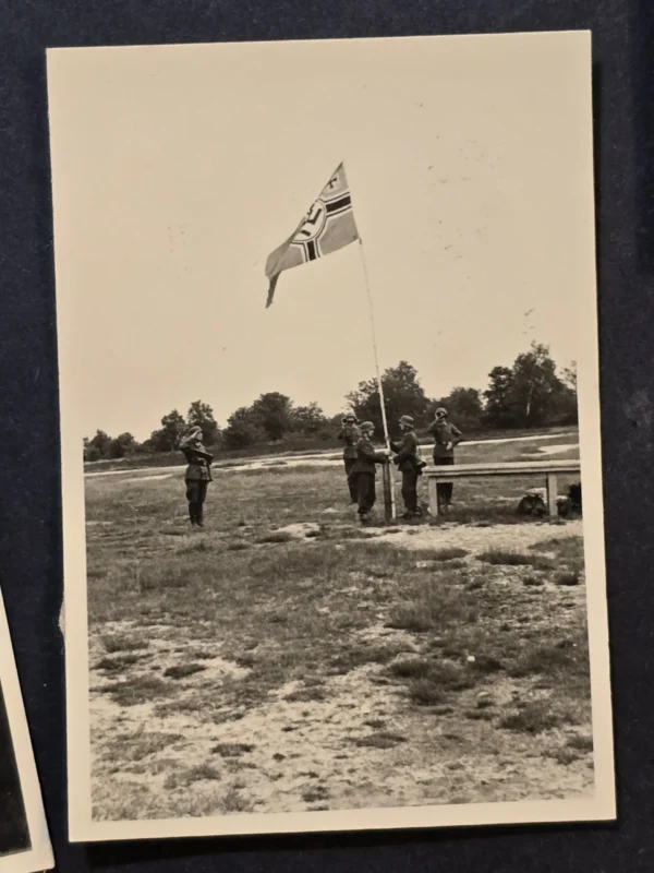 WWII German Soldier Photo lot x 12 Camp Training Flag Swastika Memorial Ceremony Photo Lot