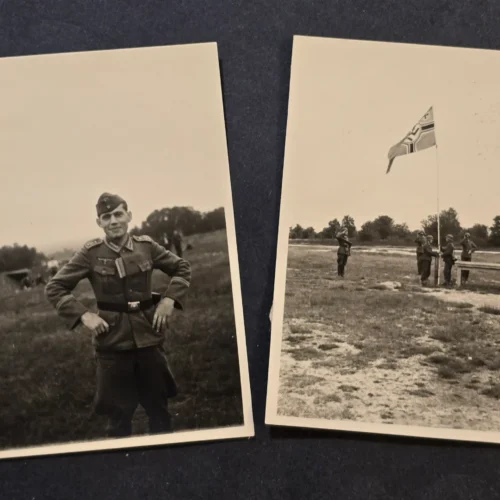 WWII German Soldier Photo lot x 12 Camp Training Flag Swastika Memorial Ceremony Photo Lot