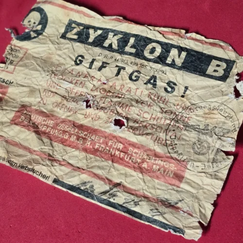 ZYKLON B GIFTGAS! Can Canister Label WW2 Nazi Germany Jewish Holocaust