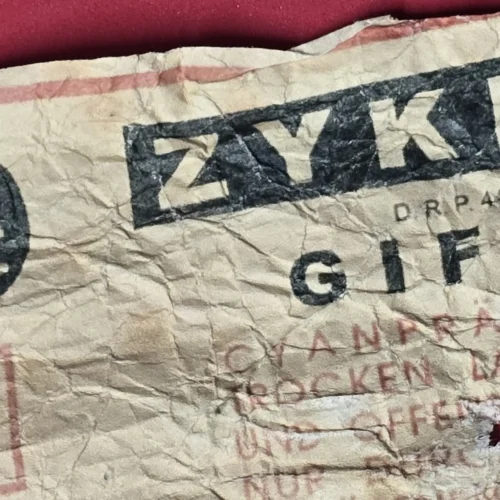 ZYKLON B GIFTGAS! Can Canister Label WW2 Nazi Germany Jewish Holocaust