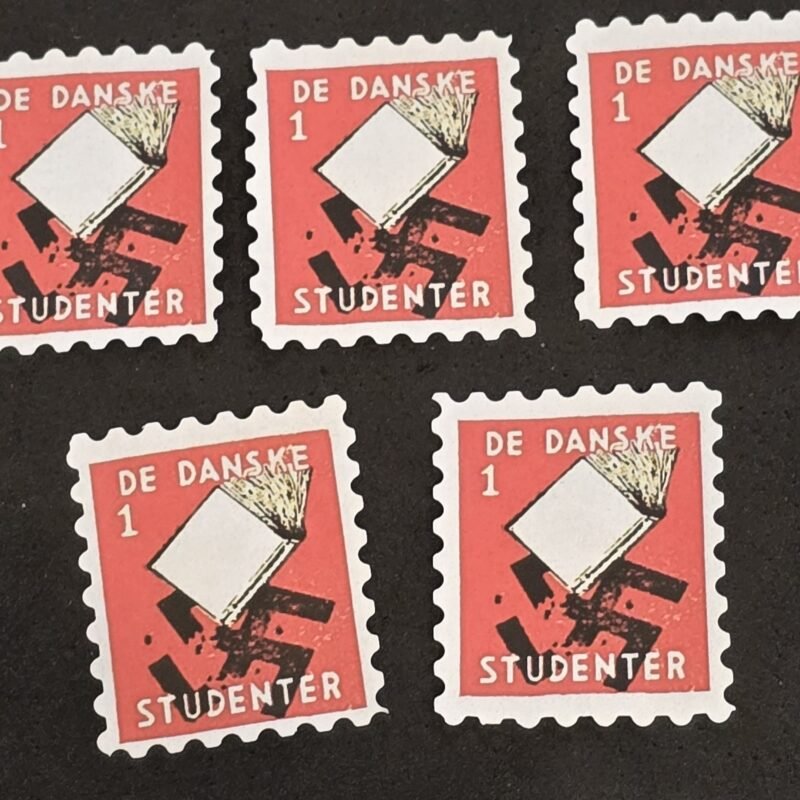20250327_133600 Anti DNSAP Denmark Nazi Party De Danske Studenter Danish Political Propaganda Stamp Labels Set of 5