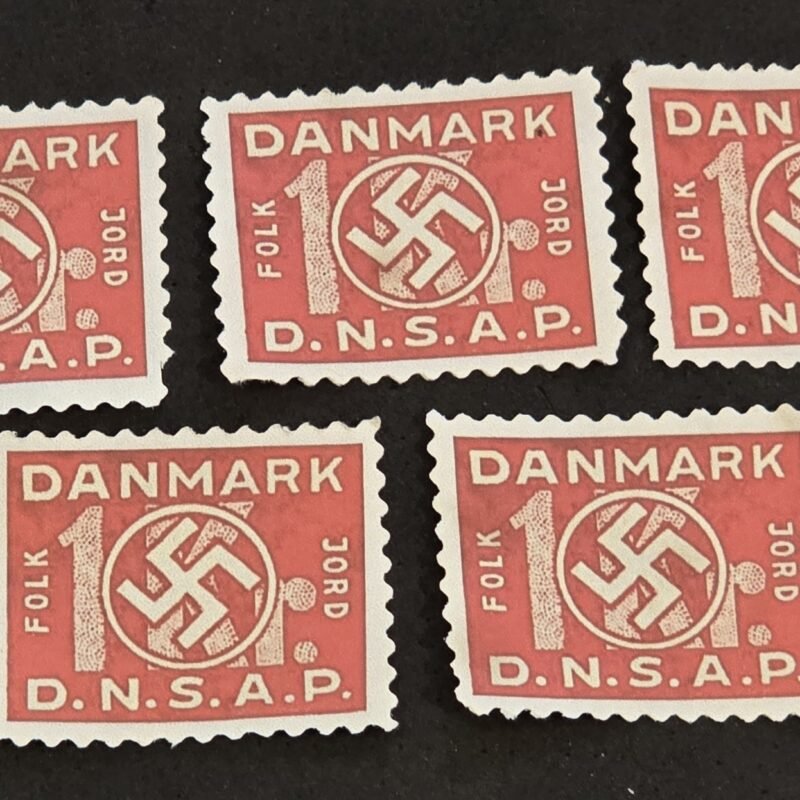 20250327_135135 DNSAP Denmark Nazi Party Denmark 1 Øre Nazi Propaganda Swastika Stamp Labels MNH Set of 5