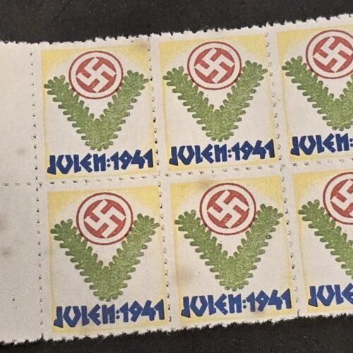 20250327_140403 DNSAP Denmark Nazi Party Julen 1941 Danish Nazi Christmas Stamp Labels MNH Block of 6