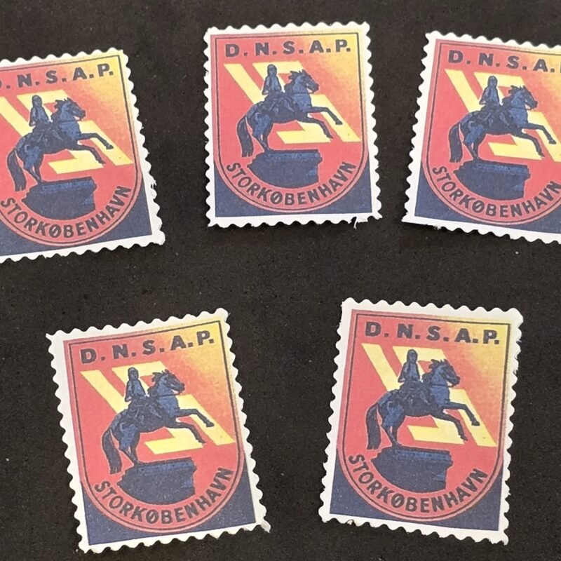 20250327_142704 DNSAP Denmark Nazi Party Storkøbenhavn Copenhagen Nazi Propaganda Stamp Labels Set of 5