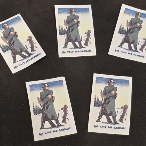 20250327_143210 DNSAP Denmark Nazi Party Danish WWII-Era Propaganda Label Set – “Paa Vagt For Danmark” – 5 Pieces