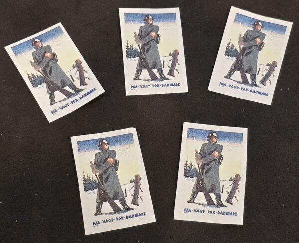 20250327_143210 DNSAP Denmark Nazi Party Danish WWII-Era Propaganda Label Set – “Paa Vagt For Danmark” – 5 Pieces