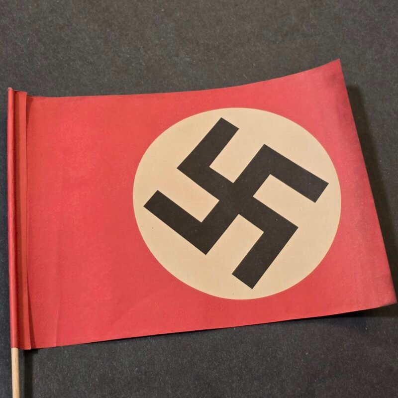 20260329_141914 Original WWII Nazi German NSDAP Party Rally Paper Table Flag on Stick Third Reich Display Pennant